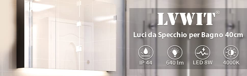 Luci da Specchio per Bagno 40cm