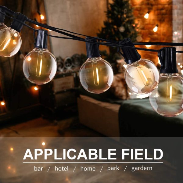 18Ft Catena Lampadine LED Esterno con 12Pcs LED G40 Luci Giardino Lampadina Decorative (2 Lampadine di Ricambio) per Giardino, Festa, Matrimonio, Party Decorazioni di Nozze - immagine 6