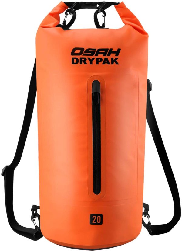 Borse Impermeabile Sacca Dry Bag 5L 10L 15L 20L 30L con Tracolla Regolabile per Spiaggia Sport d'Acqua Trekking Kayak Canoa Pesca Rafting Nuoto Campeggio (Arancione, 5L) - immagine 7