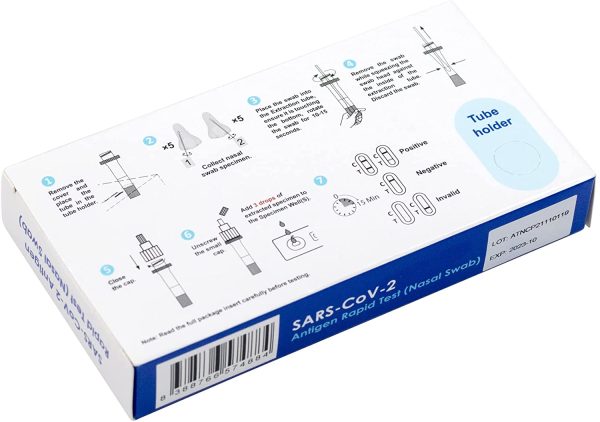 Polonord Adeste 5 Kit di Test Rapidi Nasali per l'antigene SARS-CoV-2 (Tampone Nasale) per auto-diagnosi, 5 Unit?? (1 confezione da 5 test rapidi) - immagine 4