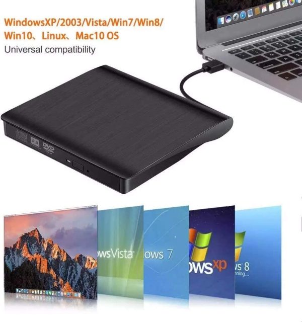 iAmotus Unit?? CD/DVD Esterno, Masterizzatore Dvd Esterno USB 3.0, Dvd Drive Portatile Ottiche Ultra Slim CD/Dvd +/-RW ROM Dispositivo Lettore di Schede Disc per Mac/Laptop/Desktop/Win 10/8/7/XP - immagine 4