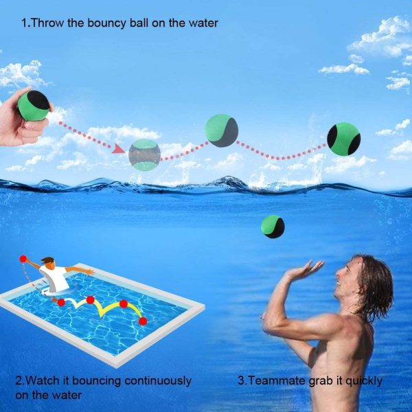 Acqua Che Salta Palla,Acqua Che Rimbalza Pallone da Spiaggia Giochi di Sport Acquatici,Verde,2.17 inch - immagine 8