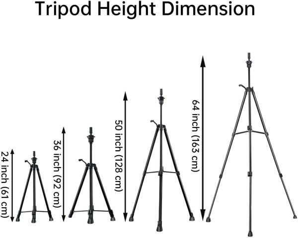 Treppiede per Parrucca, DanseeMeibr Plus Antiscivolo Regolabile (24-64 Pollice) Supporto per Treppiede in Alluminio, Acconciatura Treppiede per formazione parrucchieri con borsa per il trasporto - immagine 3