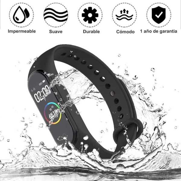 Cinturino Compatibile per Xiaomi Mi Band 4 Cinturino per Xiaomi Mi Band 3 Braccialetto, Cinturini Silicone di Ricambio Morbido Traspirante da Orologio per Mi Band 4/3 - immagine 6