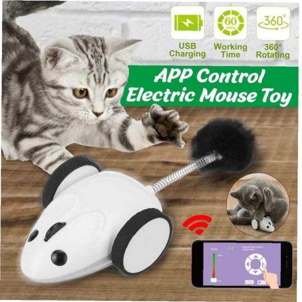 Toy Mouse 1pc Bluetooth App Rat Elettronico Sveglio di Simulazione di Rc Mouse Interactive Giocattolo 'Animale Domestico del Gatto per Universal Phone - immagine 4