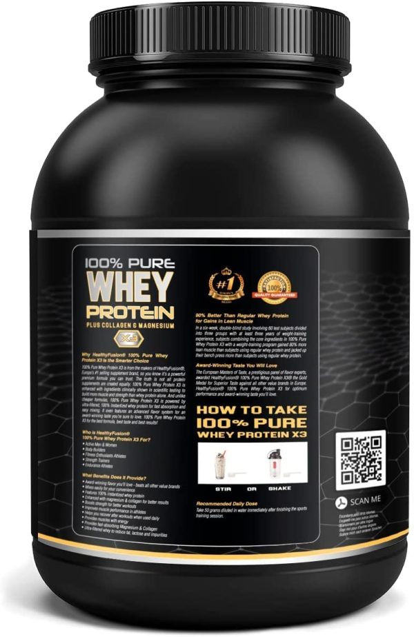 Healthy FUSION Whey Protein Isolate 100% Pura, Proteine Whey Isolate + Collagene + Magnesio, Per Lo Sviluppo Muscolare, Massa Muscolare Pulita, 30 Dosi, Weiss, Biscotti, 1000g - immagine 3