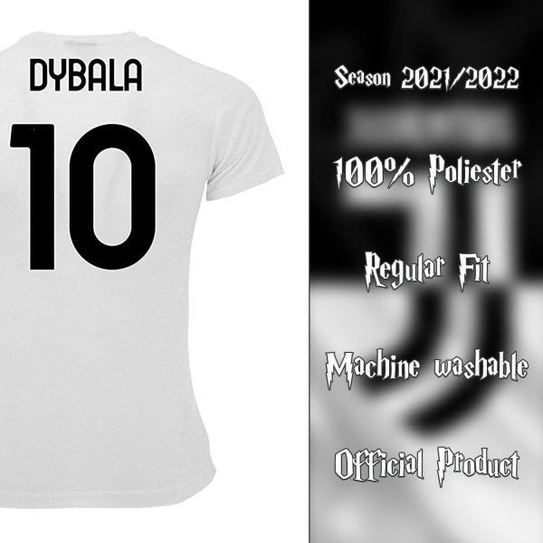 Sportbaer Maglia Calcio Paulo Dybala Stagione 2021 2022. Maglia Bianco Nera Numero 10. Prima Maglia. Replica Ufficiale autorizzata. Taglie da Adulto e da Bambino. - immagine 6