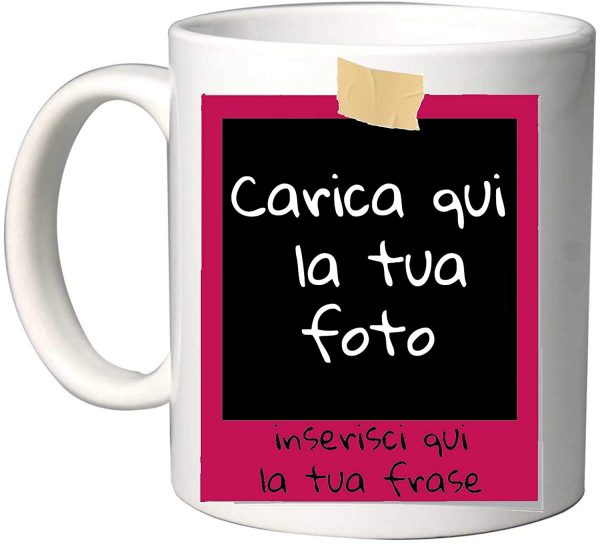 Tazza in Ceramica Personalizzabile con Foto e Scritta Stile Polaroid (Mod.1) - immagine 2