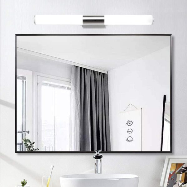 Lampada da Bagno per Specchio 12W, 60cm Applique Specchio Bagno IP44, Luce Specchio Bagno Tubolare Moderno, 780 Lumen, Bianca Fredda 5500K