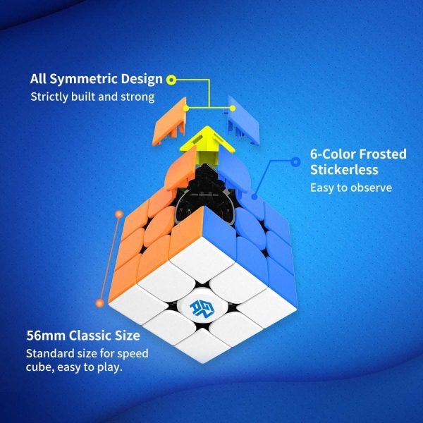 GAN 356 R S, 3x3 Cubo Velocit?? Gan356RS Magico Cubo Professionale Giocattolo Puzzle Stickerless Senza Adesivo - immagine 3