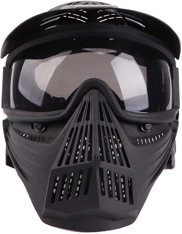 Sensong Maschera per softair con occhiali di protezione, maschera tattica Full Face per softair Halloween CS gioco di feste - immagine 3