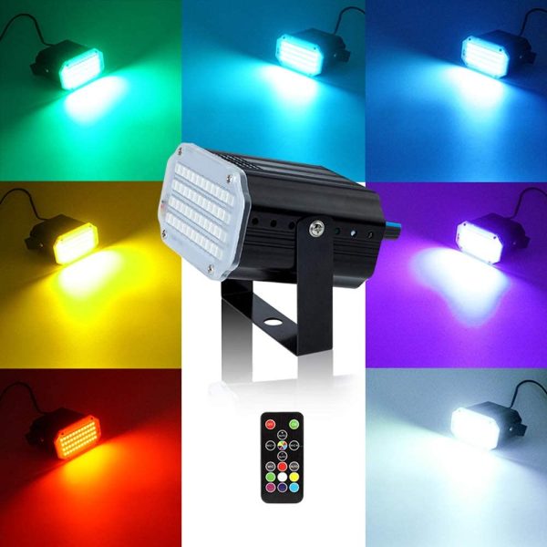 Luce Stroboscopica del Partito con 48 led Super Luminosi, softeen Illuminazione a Palco Attivata a 7 Colori Modalit?? Flash Automatica Controllo Flash della Velocit?? Regolabile, Telecomando Senza Fili - immagine 5