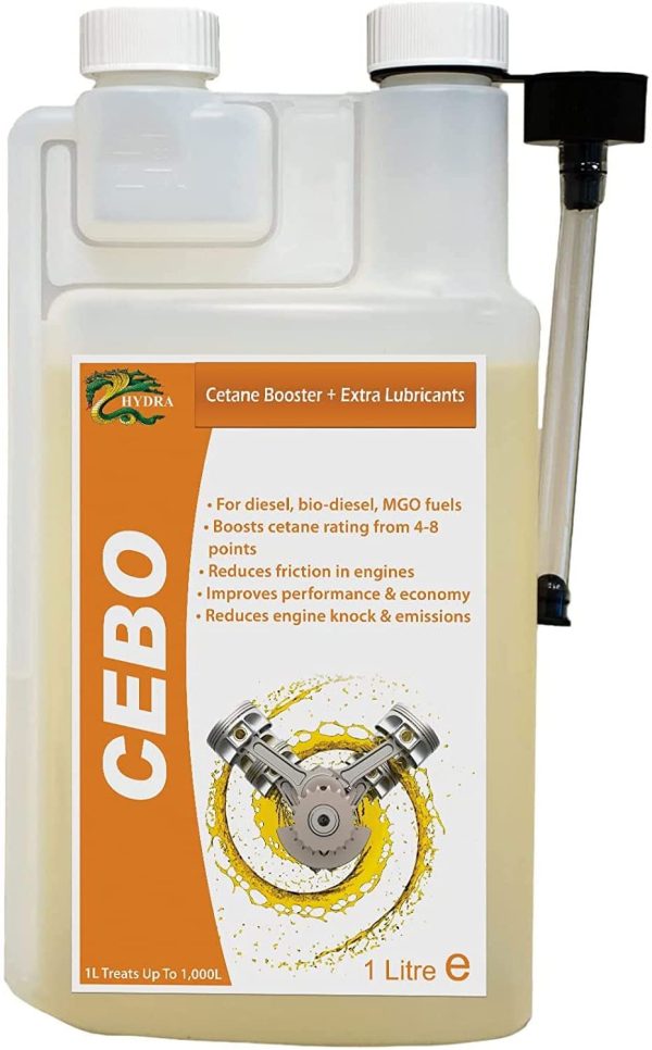 HYDRA CEBO CETANE Booster 2- EHN (Etilensil nitrato)+ Lubrificante Additivo Diesel 1L Tratta Fino a 1000 L - immagine 6