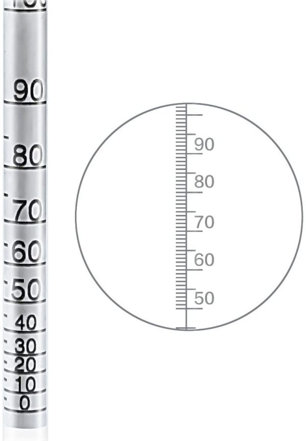 htbakoi Alcolometro Misuratore Alcool Densimetro, Termometro Grado Alcolico 0-100% Misurazione Accurata in Materiale Ecologico per Grappa Liquori Birra [con Scatola di Legno] - immagine 4