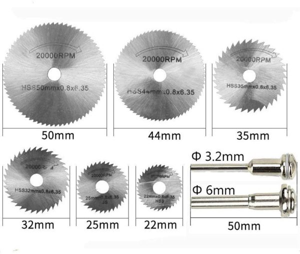 6 Pezzi HSS 6542 Sega Disco Da Taglio Ruota Mini Trapani taglio Set seghe circolari Adatto per legno, plastica, fibra di vetro, rame, alluminio e lamiere sottili - immagine 4