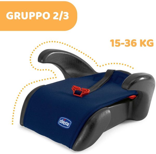 Chicco Quasar Plus Rialzo Auto 15-36 kg Gruppo 2/3, Rialzo Auto per Bambini da 3 a 12 Anni, Facile da Installare, con Comodi Poggiabraccia e Guida-Cintura - Blu