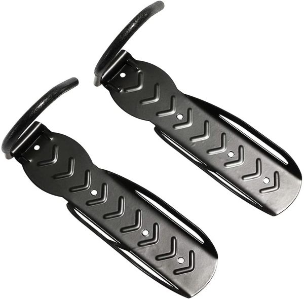 Set 2 Staffe Ganci Porta Bicicletta Bici da Parete Muro Staffa Gancio Supporto Pieghevole in Gomma Salvaspazio per Mountain Bike Superficie Antiscivolo in Acciaio per Casa Cantina Garage - immagine 2