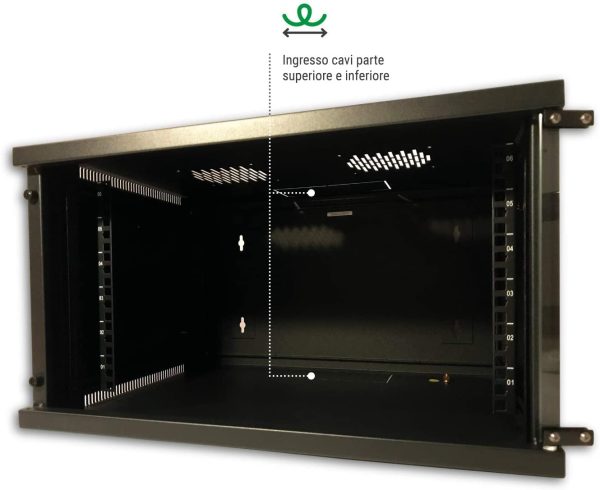 Welly Enjoy WY40001 Armadio Rack 19", 9 Unit??, Ral 9005, Profondit?? 450 mm, Nero - immagine 3