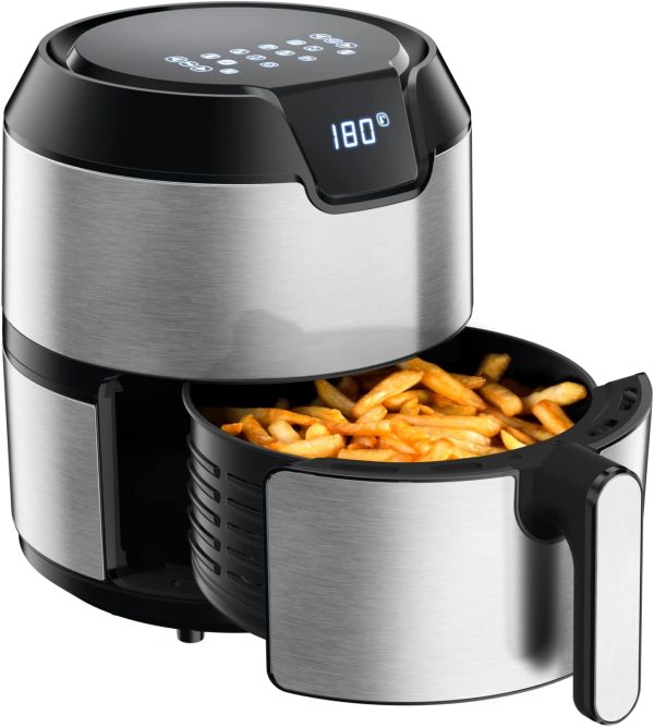 EZ401D10 EasyFry Deluxe, friggitrice senza olio per preparazioni sane, raffreddamento ad aria calda, design compatto, regolazione della temperatura, timer, 8 men??, tecnologia Air Pulse - immagine 7