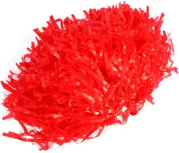 Cheerleading Pom Poms Pompon Cheerleader per Sport con Palla Danza Fancy Dress Festa Notturna(Rosso) - immagine 2