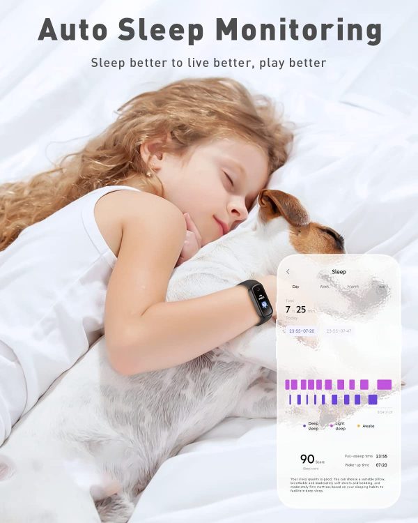 Orologio Smartwatch Bambini Contapassi Orologio Fitness Bambino con Sonno Cardiofrequenzimetro, 50 Diversi Quadranti, Impermeabile IP68,Notifiche Messaggi Orologio Bambina Digitale Regalo di Natale - immagine 6