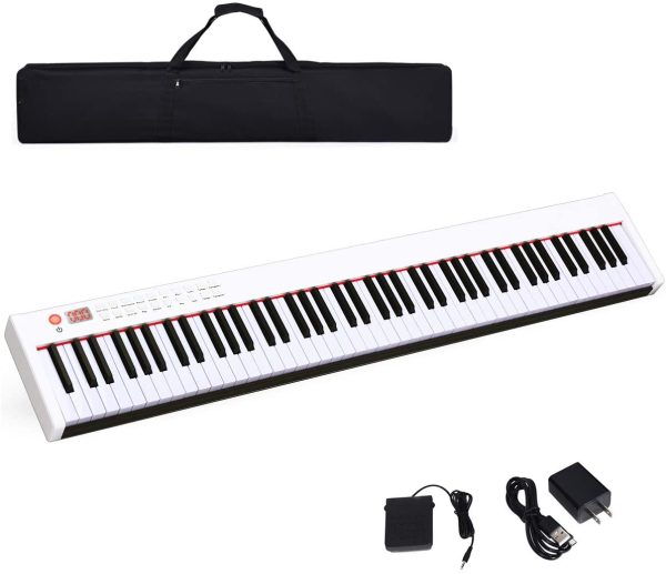 COSTWAY Pianoforte Digitale 88 Tasti, Tastiera Elettronica Portatile con Tasti Pesati, Funzione MIDI e Bluetooth, Ideale per Bambini e Adulti - immagine 6