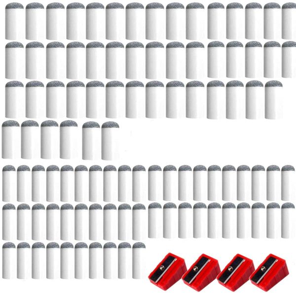 Binjor 100Pcs Puntali per Stecche da Biliardo di Ricambio 12mm 13mm Punte da Biliardo in plastica Copri Testa da Biliardo con 4 Coltello da Biliardo Temperamatite Portatile - immagine 6