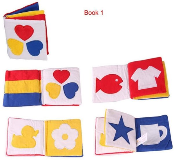 Set di 3 Libri per Lo Sviluppo visivo di Bambini in Stoffa, Libri di Stoffa per Bambini, per Bambini neonatali - immagine 4