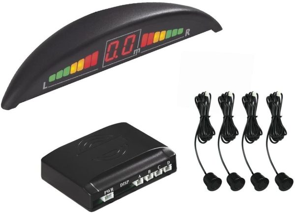 Kit 4 Sensori Di Parcheggio Per Auto Con Display Suono Led Acustico Verniciabili