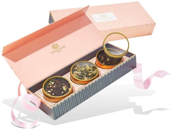 VAHDAM, Set regalo di t?? assortiti - Blush, 3 t?? in una confezione regalo da campionatore di t?? | 100% di ingredienti naturali - Regali di compleanno per donne e mamma, nonna - immagine 5