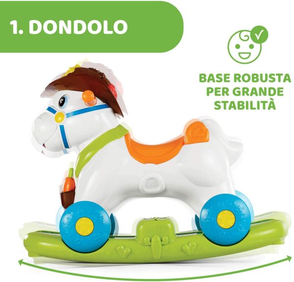 Chicco Cavallo a Dondolo per Bambini Baby Rodeo, Gioco Educativo e Interattivo, Cavallo Cavalcabile Bambino con Effetti Sonori, Max 25 kg, Giochi per Bambini 1-3 Anni - immagine 6