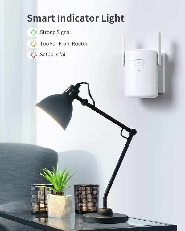 Ripetitore WiFi Wireless utilizzato per estendere la copertura di rete,1200Mbps, Supporta WiFi Repeater di rete a 2,4 GHz&5 GHz, WPS/AP/Bianco - immagine 7