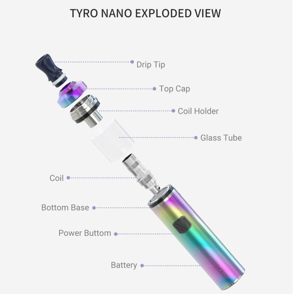 VAPTIO TYRO NANO Kit di partenza con 900 mAh 30 W Sigaretta Elettronica Vape Starter Kit Vaporizzatore No E Liquid No Nicotine - immagine 5