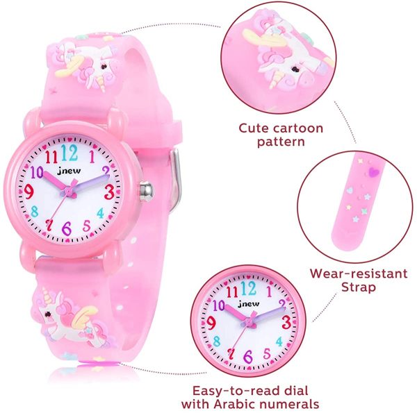 Bambini Analogico Orologi Bambini Sport Impermeabile 3D Carino Cartoon Toy Watch Insegnamento Orologi da Polso Regalo per Ragazza - immagine 3