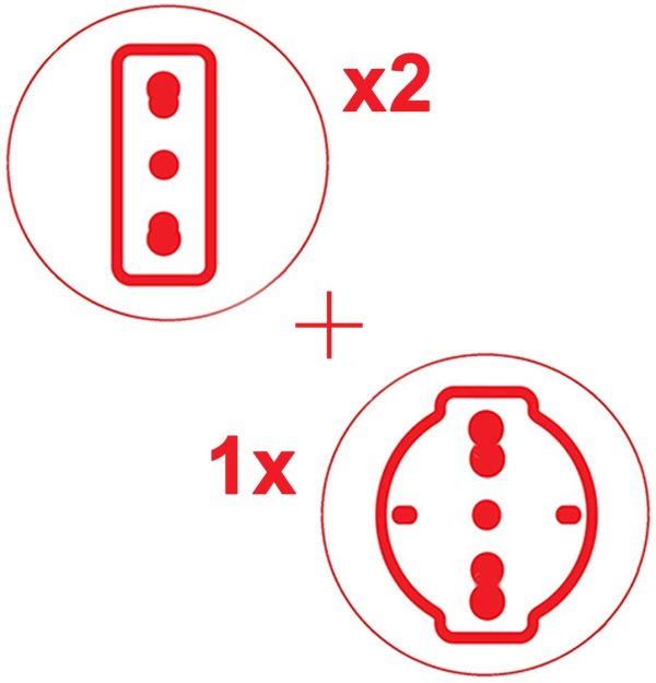 Adattatore Multipresa Tripla,con protezione sovraccarico ed interruttore,Adattatori da Schuko a Spina Piccola 10A,Spina Rotante,Bianco,Confezione da 2 - immagine 5