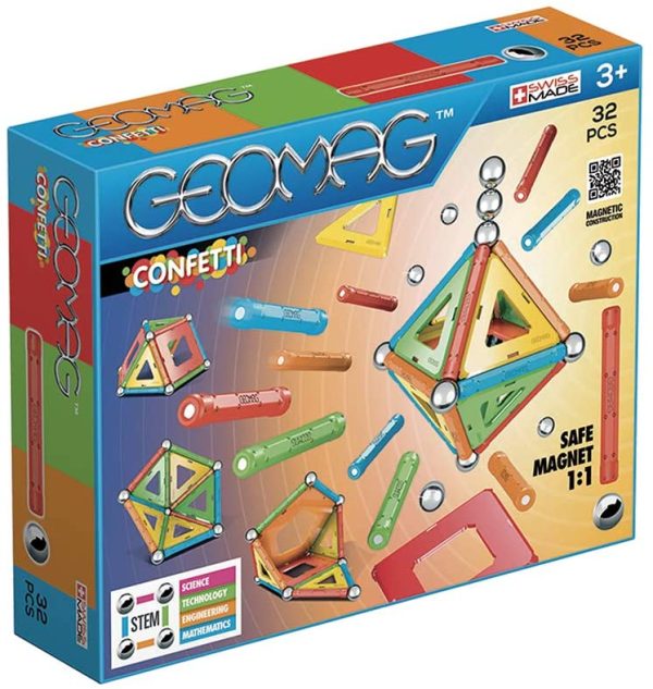 Geomag- Confetti Gioco di Costruzione Magnetico, Multicolore, 32 Pezzi, 350