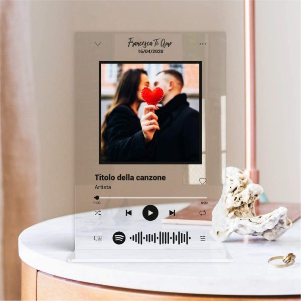 Spotify code personalizzato targa musicale personalizzata plexiglass idea regalo nome canzone artista foto compleanno fidanzati matrimonio anniversario festa mamma pap?? Natale