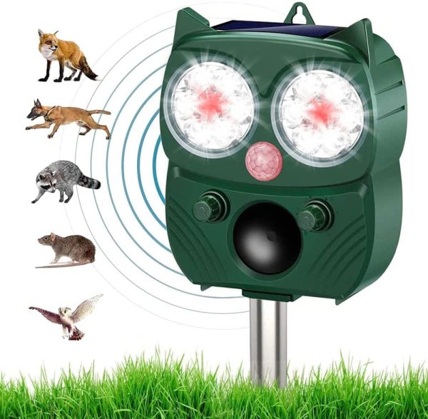 Nitoer Repellente Gatti, Repellente Ultrasuoni Energia Solare IP66 Impermeabile a Frequenza Regolabile per Allontanare Animali 5 modalit?? Regolabile Repeller Animali Ultrasound Repellente per Animali - immagine 5