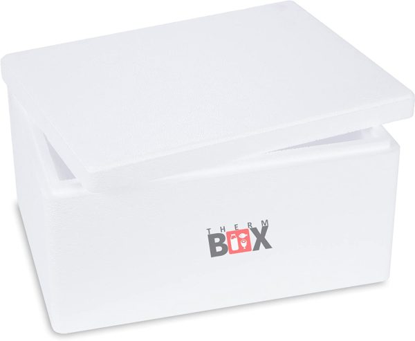 THERM BOX Scatola di polistirolo Thermobox per alimenti e bevande - Scaldabagno e refrigeratore in polistirolo (40x30x21cm - 12,24L volume) Riutilizzabile - immagine 2