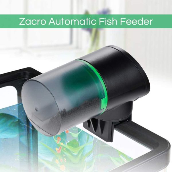 Zacro Mangiatoia Automatica Acquario - Timer Ricaricabile con Cavo di USB Charger, Mangiatoia Pesci con Display LCD, Dispenser Cibo Pesci Automatico - immagine 3