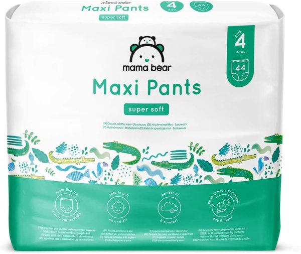 Marchio Amazon - Mama Bear Pannolini a mutandina maxi - Taglia 4 (8-15kg), 2 confezioni da 44 pezzi