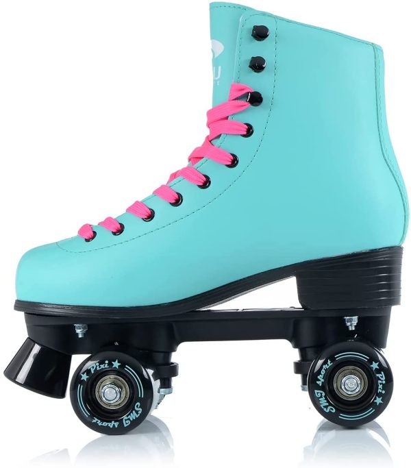 SMJ sport - Pattini classici da donna con cuscinetti a sfera ABEC7, colore verde menta, turchese, per ragazze e bambine, taglia 35, 36, 37, 38, 39, 40, 41 - immagine 6