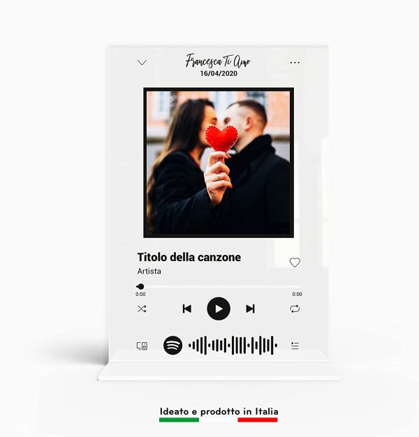 Spotify code personalizzato targa musicale personalizzata plexiglass idea regalo nome canzone artista foto compleanno fidanzati matrimonio anniversario festa mamma pap?? Natale - immagine 5