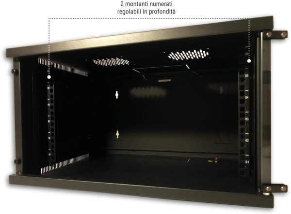 Welly Enjoy WY40001 Armadio Rack 19", 9 Unit??, Ral 9005, Profondit?? 450 mm, Nero - immagine 9