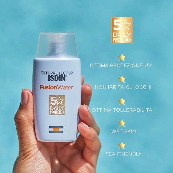 ISDIN Fotoprotector Fusion Water SPF 50 50ml | Fotoprotettore viso per uso quotidiano | Texture ultraleggera - immagine 3