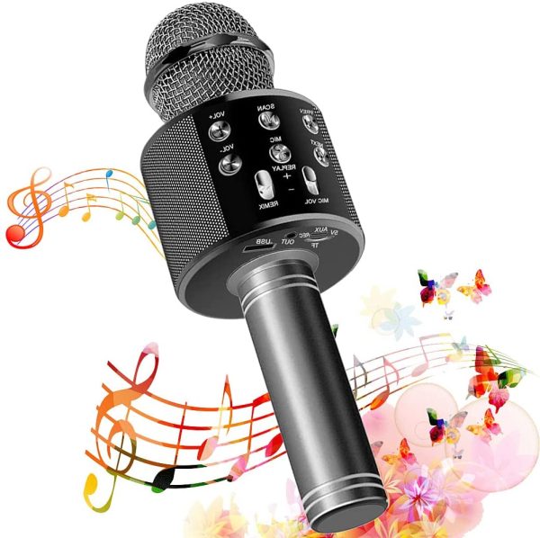 SunTop Microfono Karaoke Bluetooth, Bluetooth Altoparlante, Microfono Wireless, Bluetooth Karaoke Player, AUX wireless Karaoke per PC, laptop, iPhone, iPad, smartphone Android - immagine 2