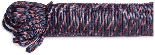 Paracord 550 Corda da Paracadute a 7 Fili di Tipo III Mil-Spec Cavo di Sopravvivenza - Carico di Rottura di 250KG (Thin Crimson Line, 15 Metri) - immagine 2