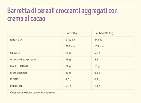 Misura Snack al Cacao con Cereali e Fave di Cacao Liberid?? | Senza Allergeni | Confezione da 63 grammi - immagine 3