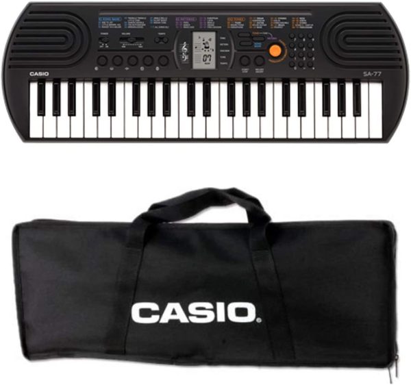 Casio SA-77 - Mini Tastiera polifonica 8 Voci e 44 tasti, Nera/Grigio + Bag Trasporto Originale Casio, Nero - immagine 5