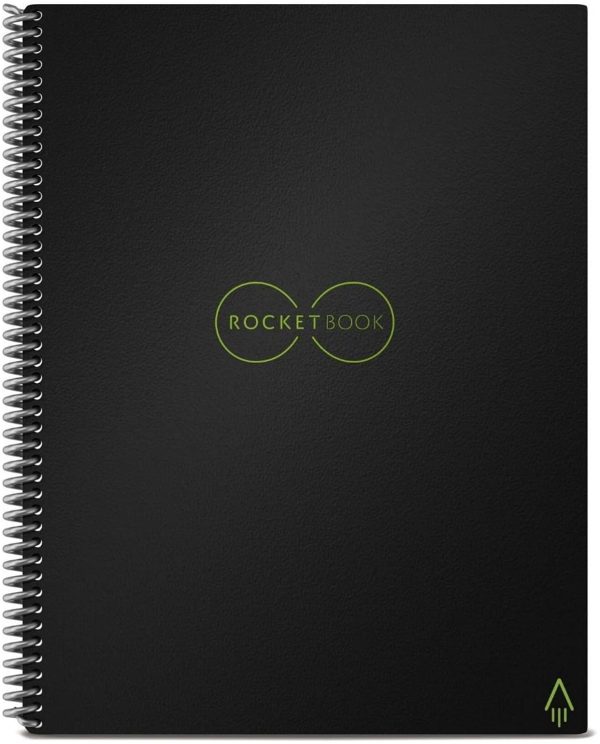 Rocketbook Core Quaderno Smart ?C Cancellabile, Riutilizzabile ?C Compatibile con Sistemi Cloud ?C Taccuino Digitale - Penna Pilot Frixion e Panno Inclusi (Nero, Letter A4, Puntinato)